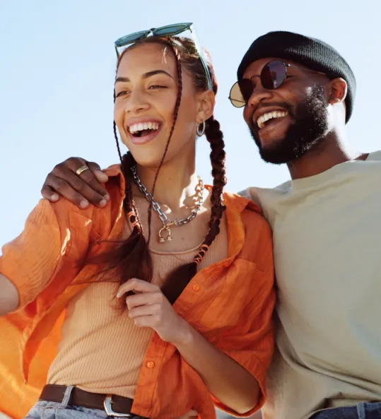 Couple making a selfy